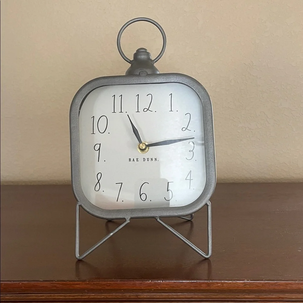 Gray Rae Dunn metal clock
